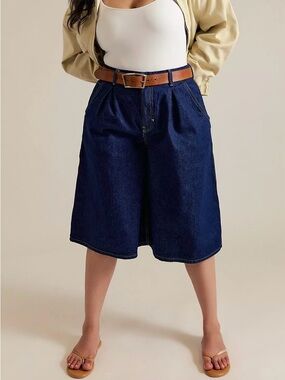 NWT Free People CRVY Antonia Culotte Jeans in Dark Wash Size 27